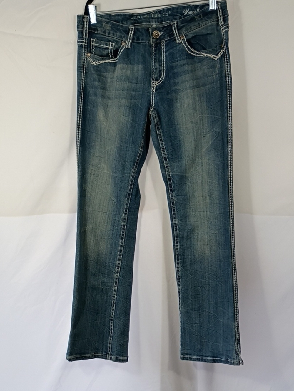 EUC Cowgirl Tuff Honer II Women's Blue Washed Jeans Size W32 L31 Western
